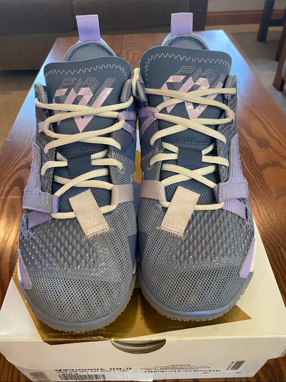 Jordan Why Not Zero 4- Kids Sneakers in Gray & Lavender Size 6.5